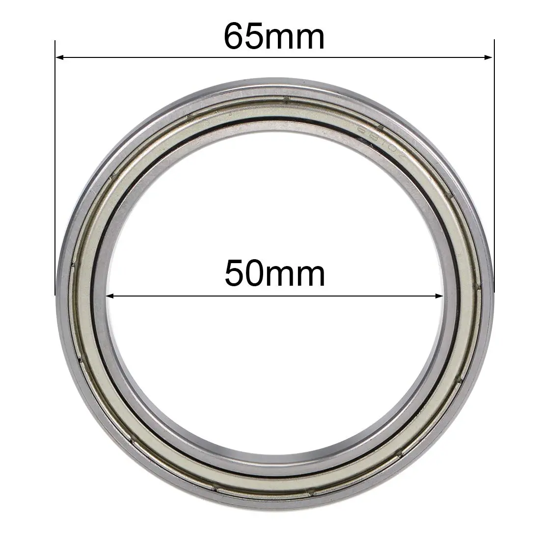 uxcell 6810ZZ Deep Groove Ball Bearings 50mm ID x 65mm OD x 7mm Bore Double Shielded Chrome Steel (2-Pack) - view 4
