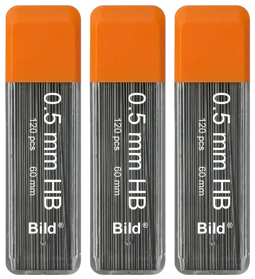 Bild Premium Mechanical Pencil Lead Refills (HB, 0.5 mm) | Smooth Dark Line, Break-Resistant (70-120 chars) - main product image
