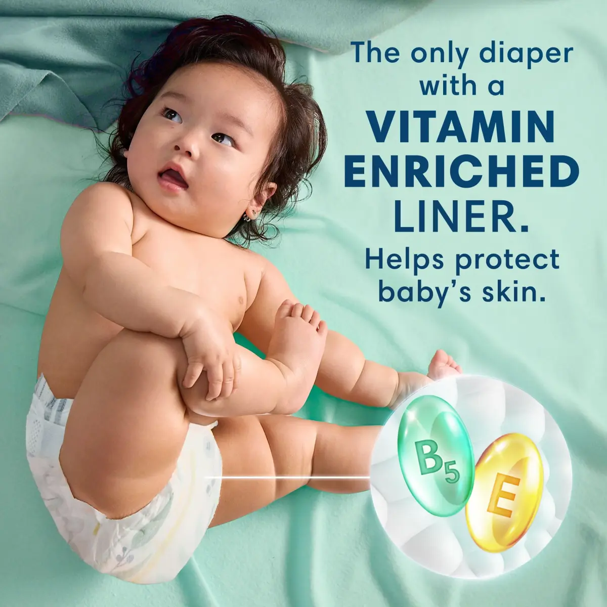 Pampers Pure Baby Diapers Size 1 (8-14 lbs) 132 Count | Hypoallergenic & Leakproof - view 3