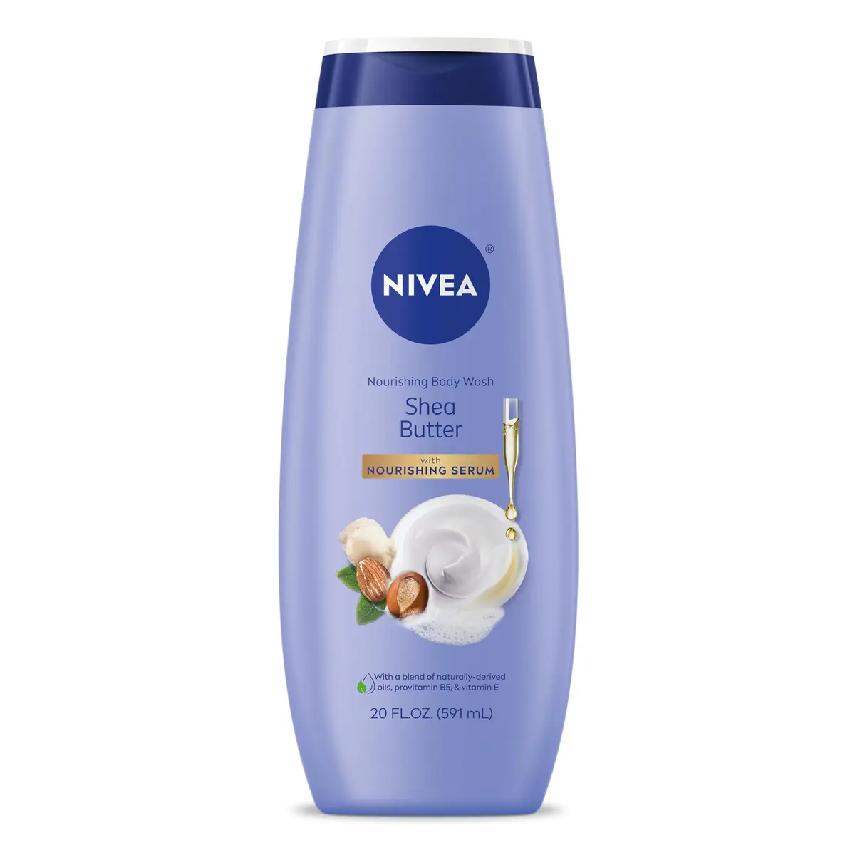 NIVEA Nourishing Shea Butter Body Wash with Nourishing Serum 591ml (20 Fl Oz) | Hydrates Dry Skin - main product image