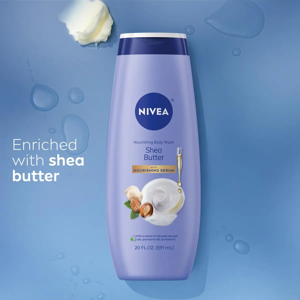 NIVEA Nourishing Shea Butter Body Wash with Nourishing Serum 591ml (20 Fl Oz) | Hydrates Dry Skin - view 9