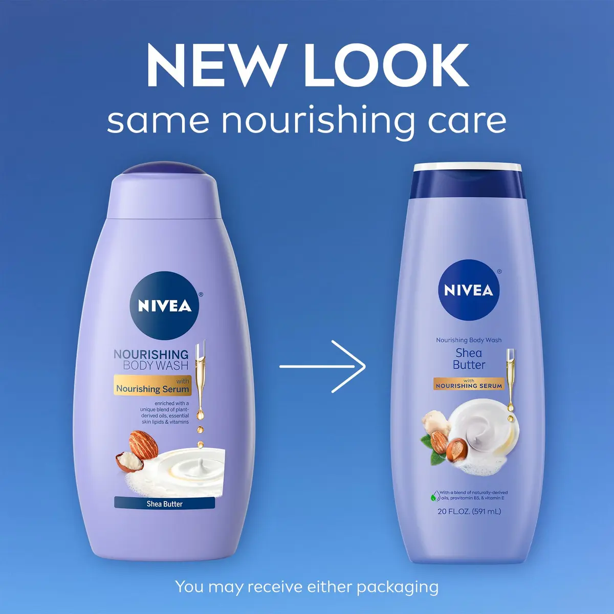 NIVEA Nourishing Shea Butter Body Wash with Nourishing Serum 591ml (20 Fl Oz) | Hydrates Dry Skin - view 2