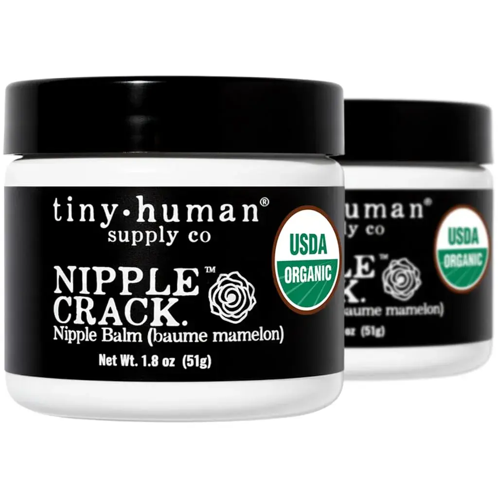 Tiny Human Supply Co Nipple Crack USDA Organic Balm 3.6 oz (1.8 oz x 2) | Soothes & Protects Nipples - main product image