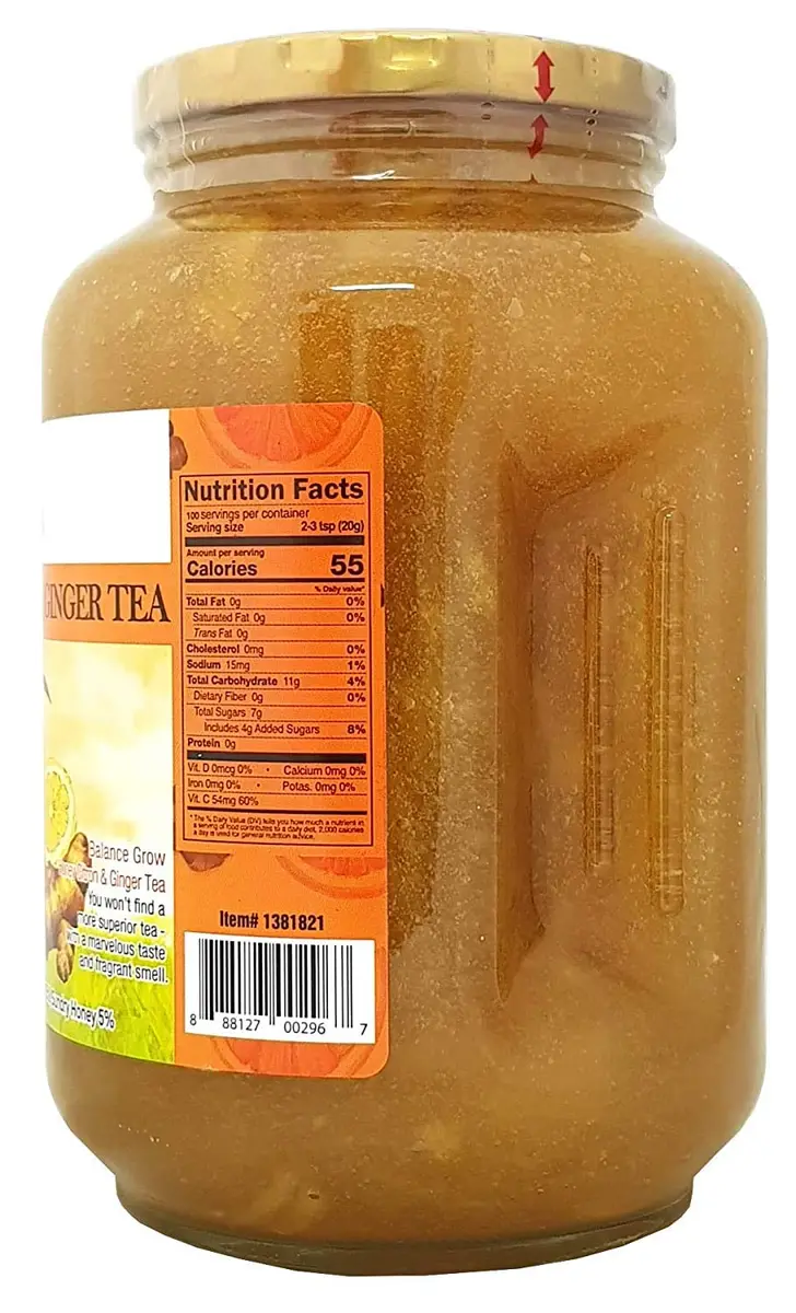 Balance Grow Honey Citron and Ginger Tea 70.55oz | Ginger & Honey Flavor, No Artificial Color - view 3