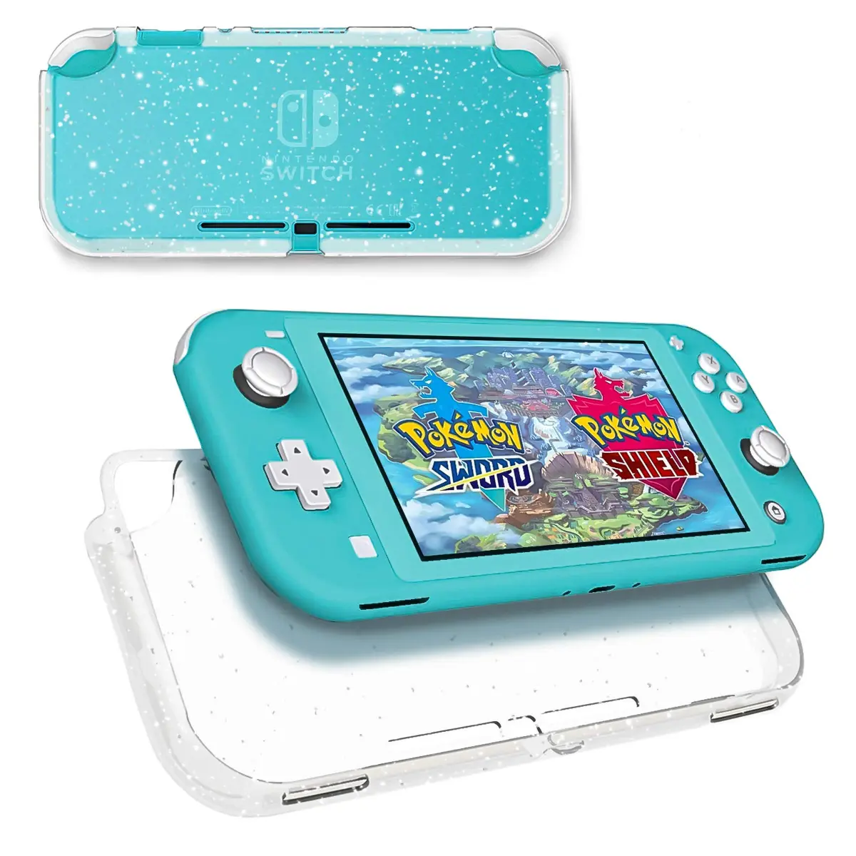 DLseego Protective Case for Nintendo Switch Lite, Glitter Bling Soft TPU Cover with Shock-Absorption and Anti-Scratch Design - Crystal Glitter - view 7