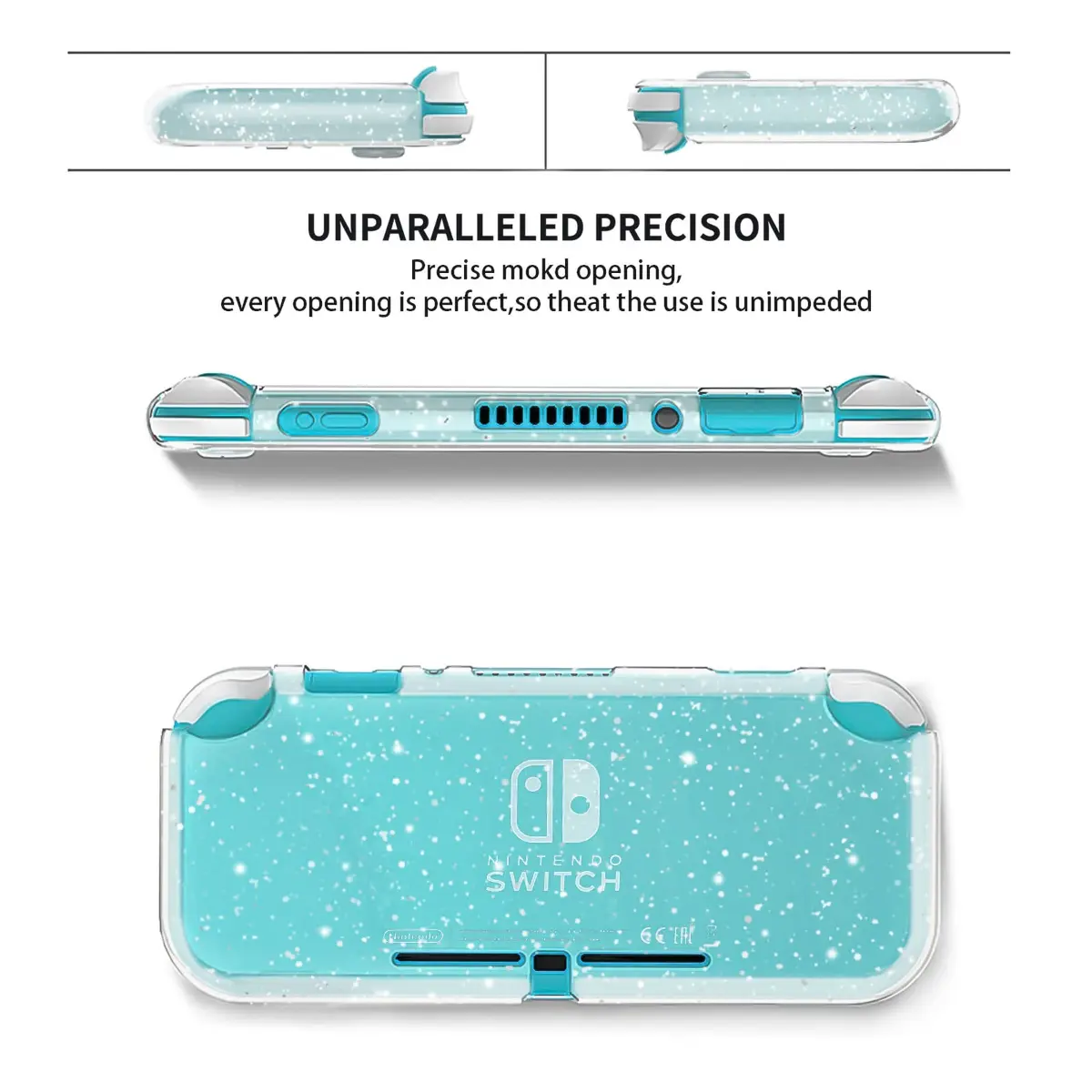 DLseego Protective Case for Nintendo Switch Lite, Glitter Bling Soft TPU Cover with Shock-Absorption and Anti-Scratch Design - Crystal Glitter - view 2
