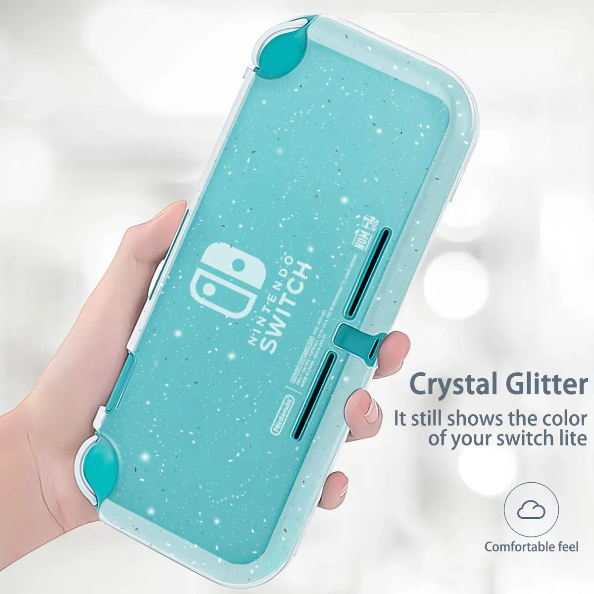 DLseego Protective Case for Nintendo Switch Lite, Glitter Bling Soft TPU Cover with Shock-Absorption and Anti-Scratch Design - Crystal Glitter - view 3