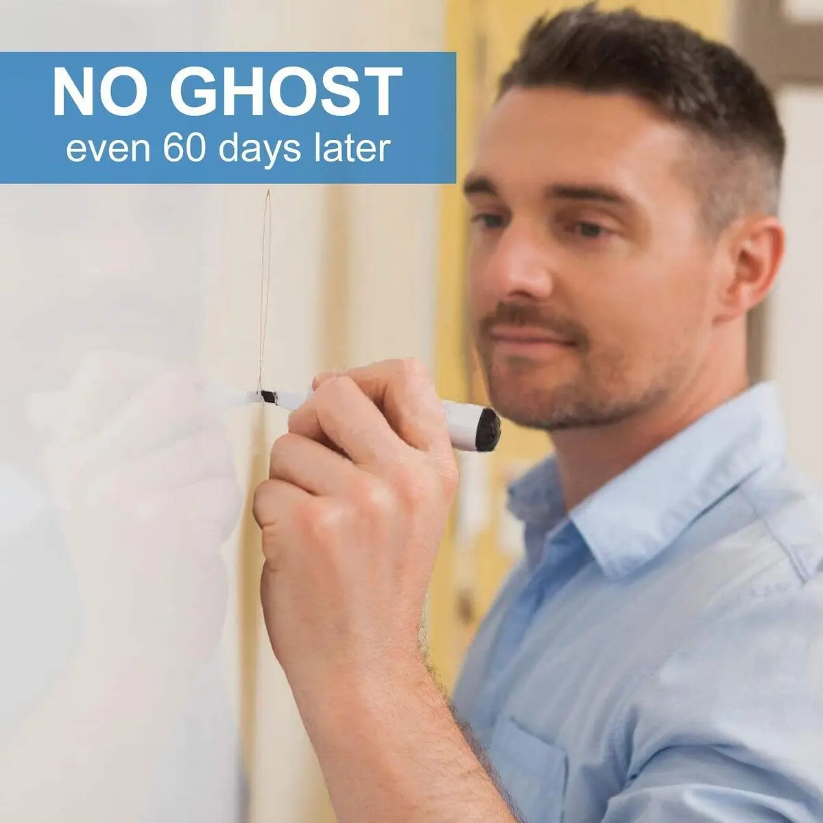 AFMAT Dry Erase Board Sticker 48 x 36 inches White Wall Wallpaper No Ghost (4' x 3') - view 2