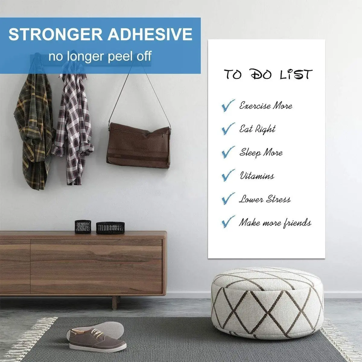 AFMAT Dry Erase Board Sticker 48 x 36 inches White Wall Wallpaper No Ghost (4' x 3') - view 3