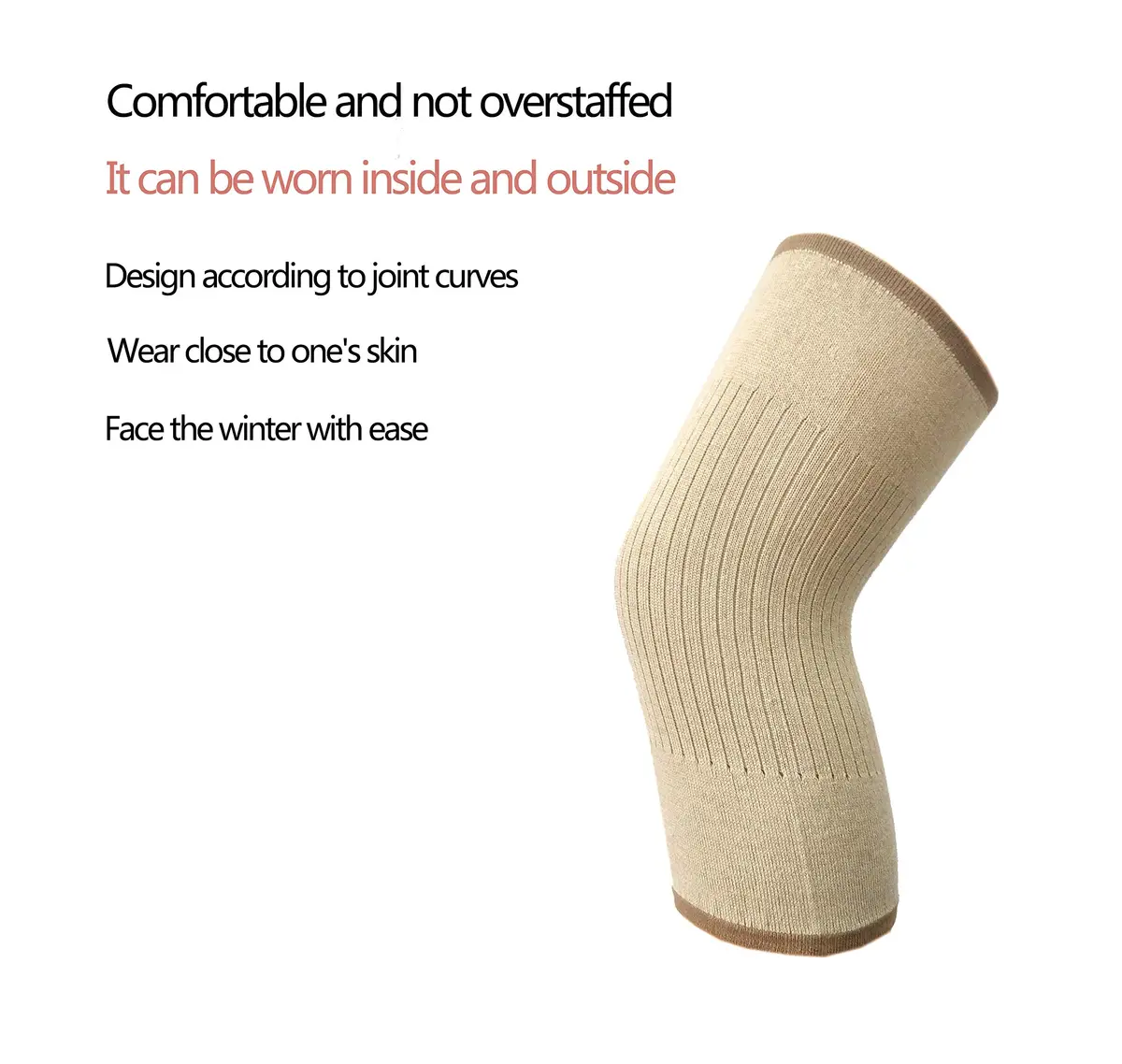 Flycheers Unisex Cashmere Wool Knee Brace Pads | Thermal Knee Support for Winter & Sports - view 3