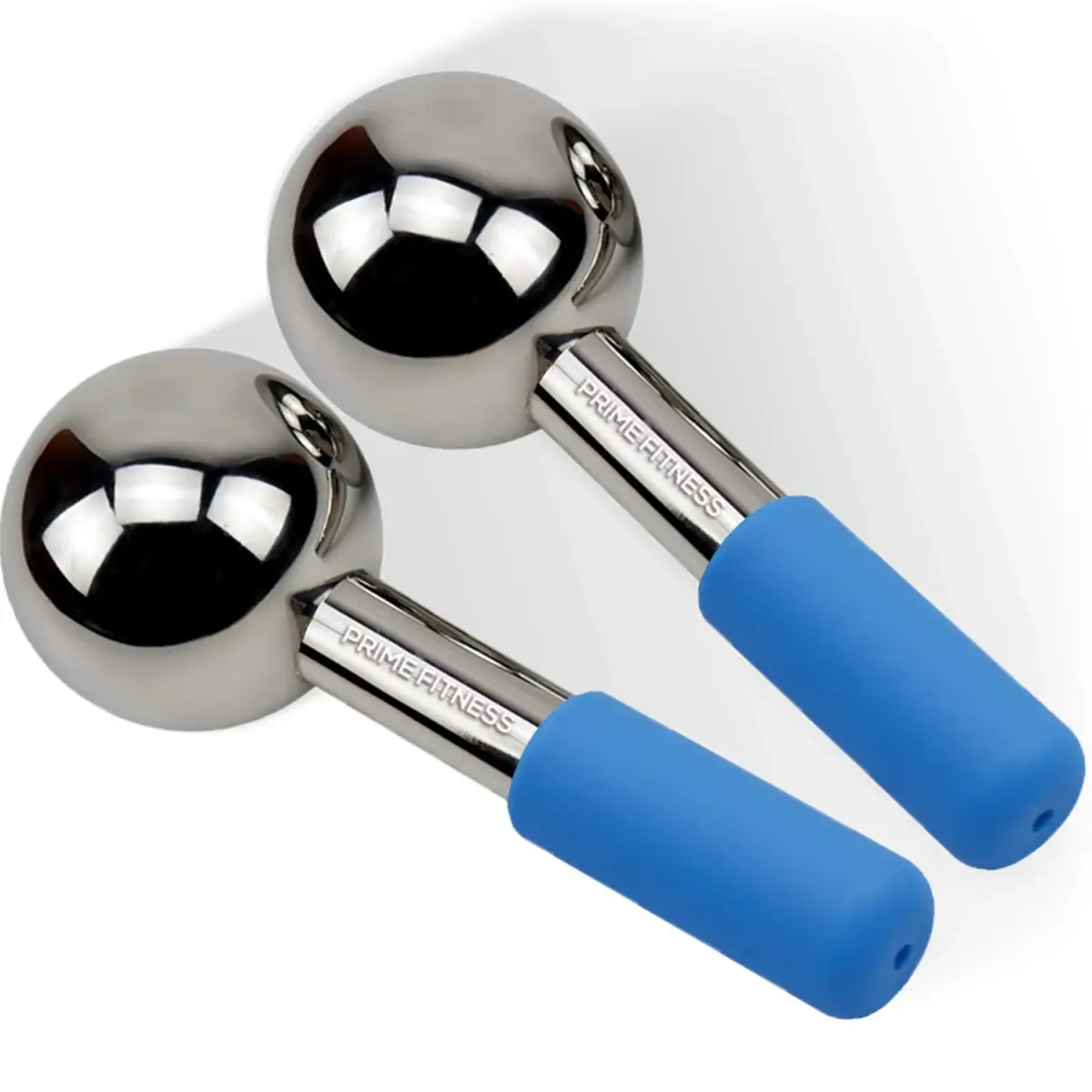 PRIME Fitness Ice Globes for Facials | Unbreakable Steel Cooling Roller | Cryo Sticks for Face & Eyes | Skin Care Massager (Blue, 2 Count) - main product image