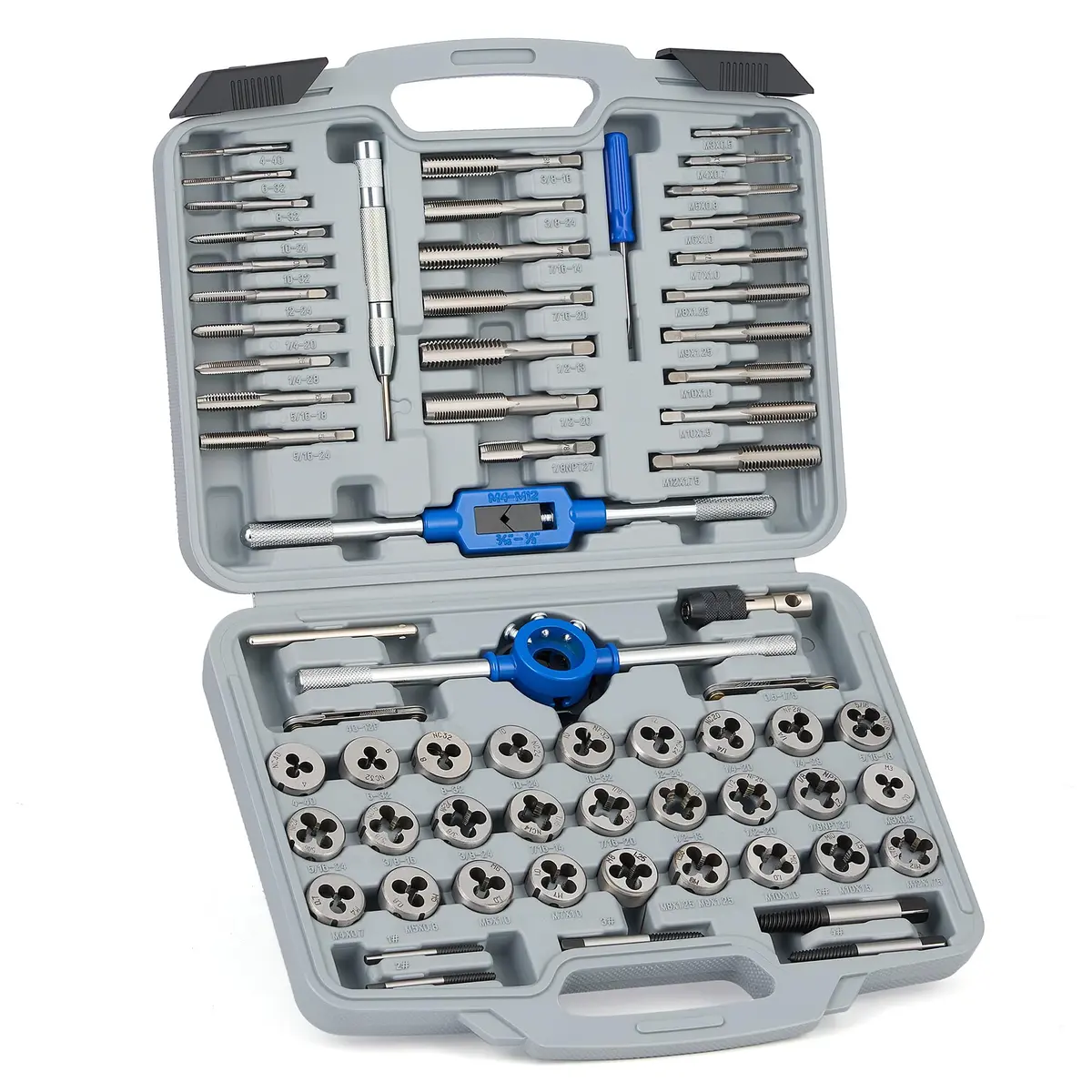 Orion Motor Tech 66pc SAE & Metric Tap & Die Set | Heavy-Duty Thread Repair & Extraction Kit with Screw Extractors (66 pcs, GCr15 Steel) - main product image
