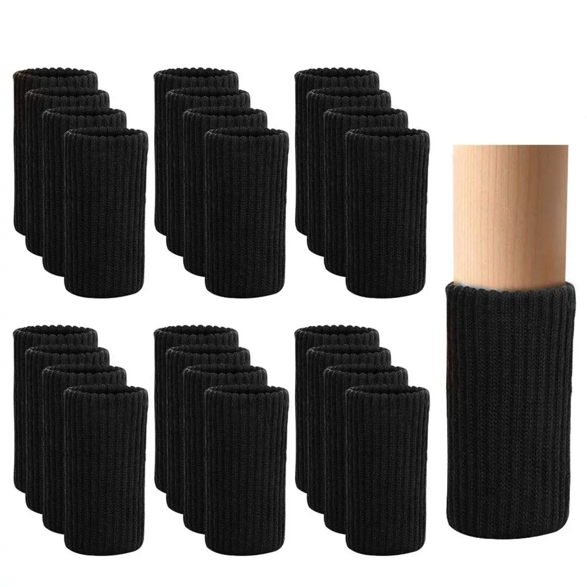 OEEKOI Furniture Leg Socks 24 pcs | Floor Scratch & Noise Protection for Chairs & Tables - main product image