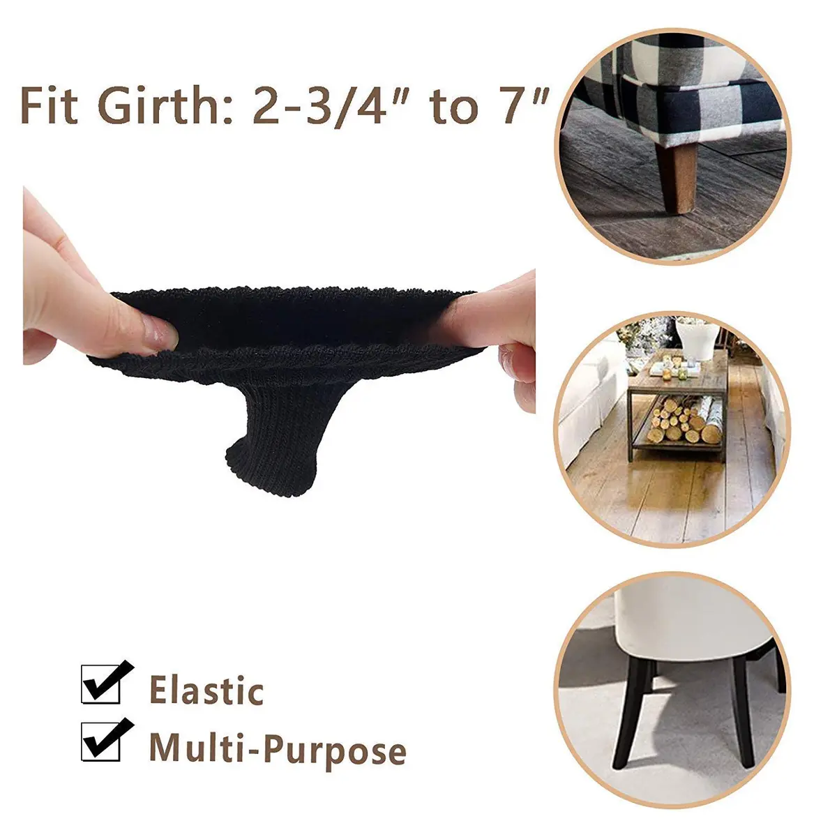 OEEKOI Furniture Leg Socks 24 pcs | Floor Scratch & Noise Protection for Chairs & Tables - view 4