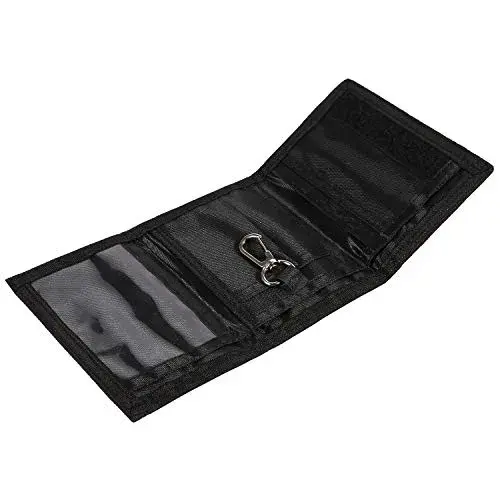 AI-DEE RFID Trifold Canvas Outdoor Sports Wallet for Kids - Pure Grey | Hook & Loop Closure - view 4