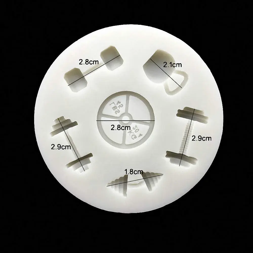 Fewo Dumbbell Silicone Mold 8.89cm (3.5in) | Tiny Cavities for Crafting - view 3