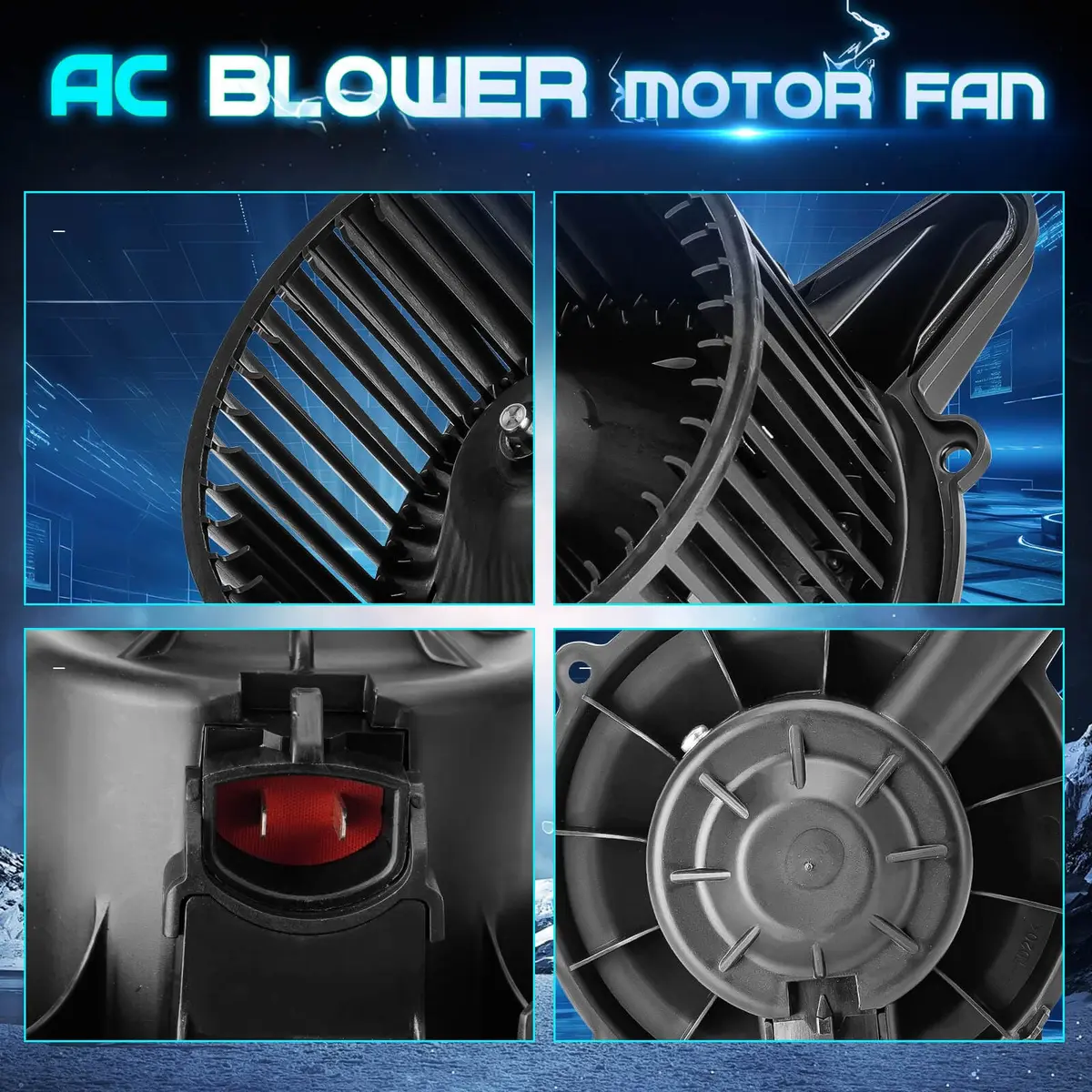 ILONPA Front AC Heater Blower Motor w/Fan 700027 | Durable OEM Fit for Ford & Lincoln (70-120c) - view 5