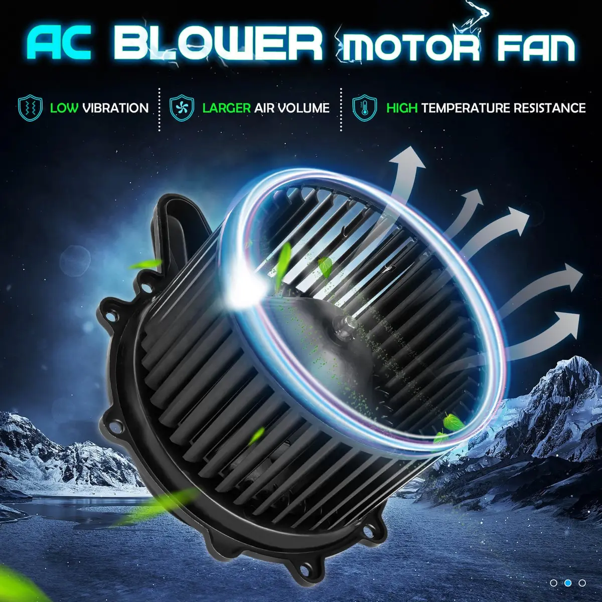 ILONPA Front AC Heater Blower Motor w/Fan 700027 | Durable OEM Fit for Ford & Lincoln (70-120c) - view 2