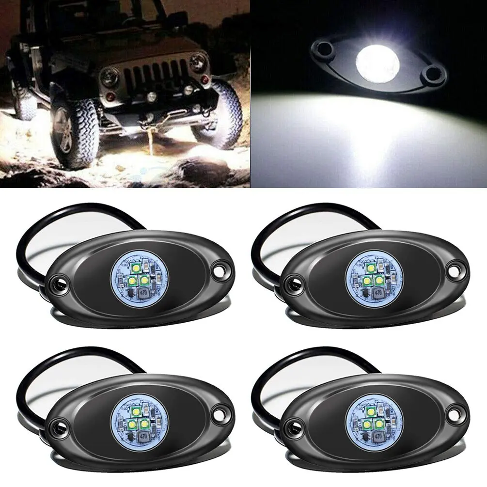 FABOOD F Vehicle Accent Light Pods | Waterproof 12V/24V White LED Underbody Glow - main product image