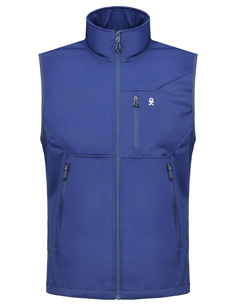 Little Donkey Andy Men's Lightweight Golf Vest Outerwear Blue M | Water-Resistant, Slim Fit, Packable - view 3
