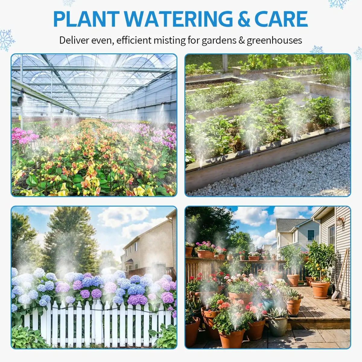 homenote Misting Cooling System 59FT (18M) | 20 Brass Nozzles, 3/4" Adapter, Outdoor Mister for Patio, Garden, Greenhouse - view 6