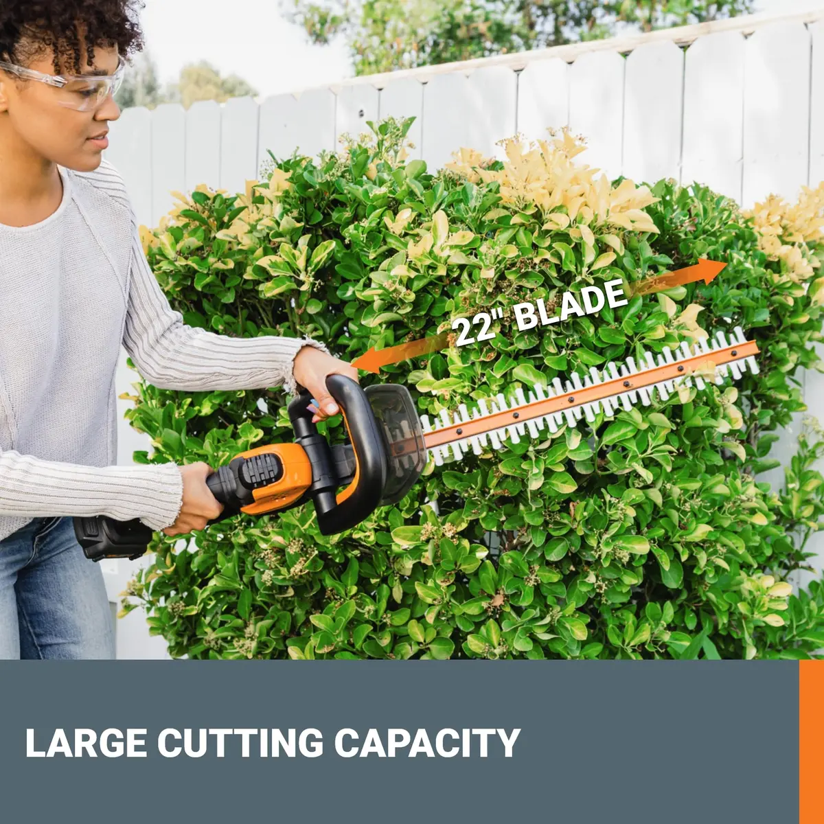 WORX WG931 20V Cordless String Trimmer, 360 CFM Blower & 22" Hedge Trimmer Combo Kit | 2 Batteries Included - view 5