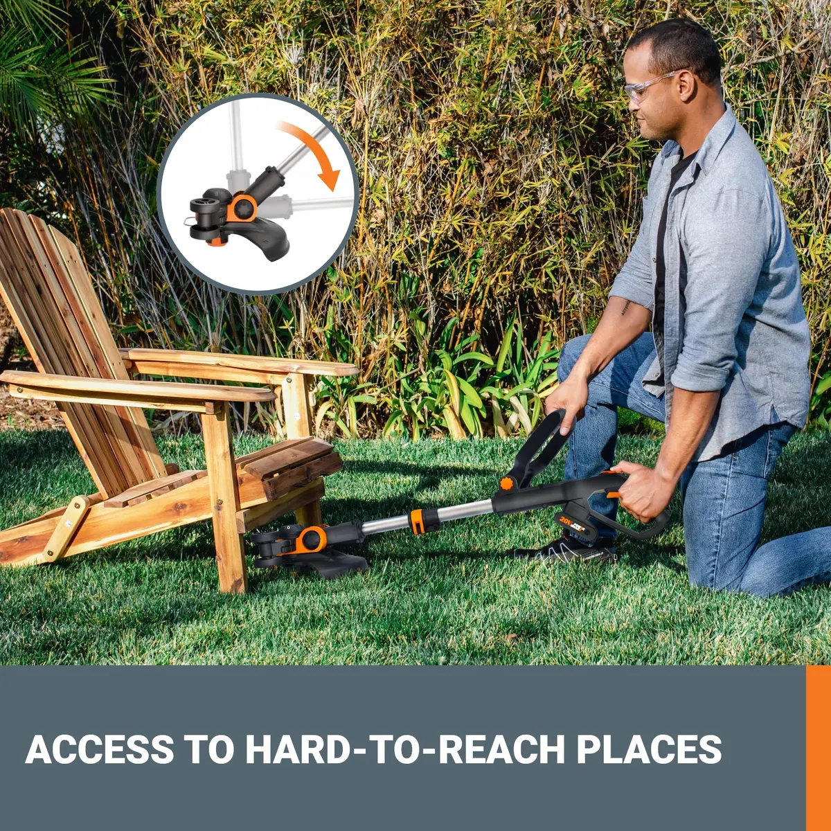 WORX WG931 20V Cordless String Trimmer, 360 CFM Blower & 22" Hedge Trimmer Combo Kit | 2 Batteries Included - view 4