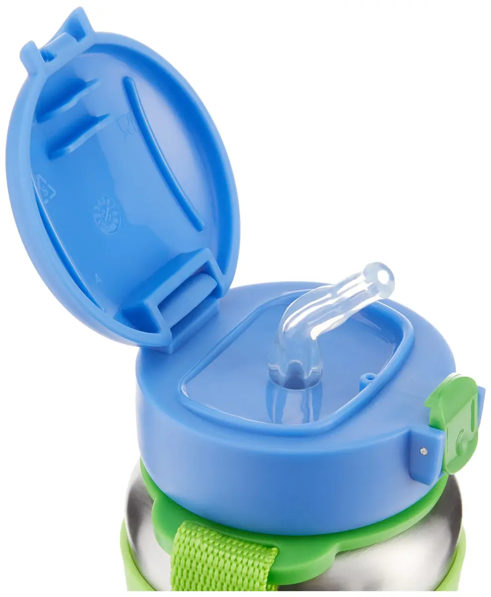 Skip Hop Zoo Stainless Steel Straw Bottle Dino 350ml (12 oz) | Spill-Proof Toddler Cup - view 3