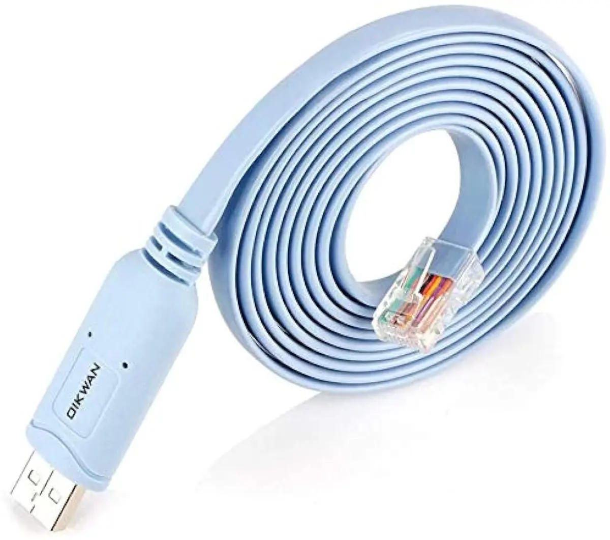 OIKWAN USB to RJ45 Console Cable 3m (10ft) Blue | FTDI Chip for Cisco Routers & Switches - main product image