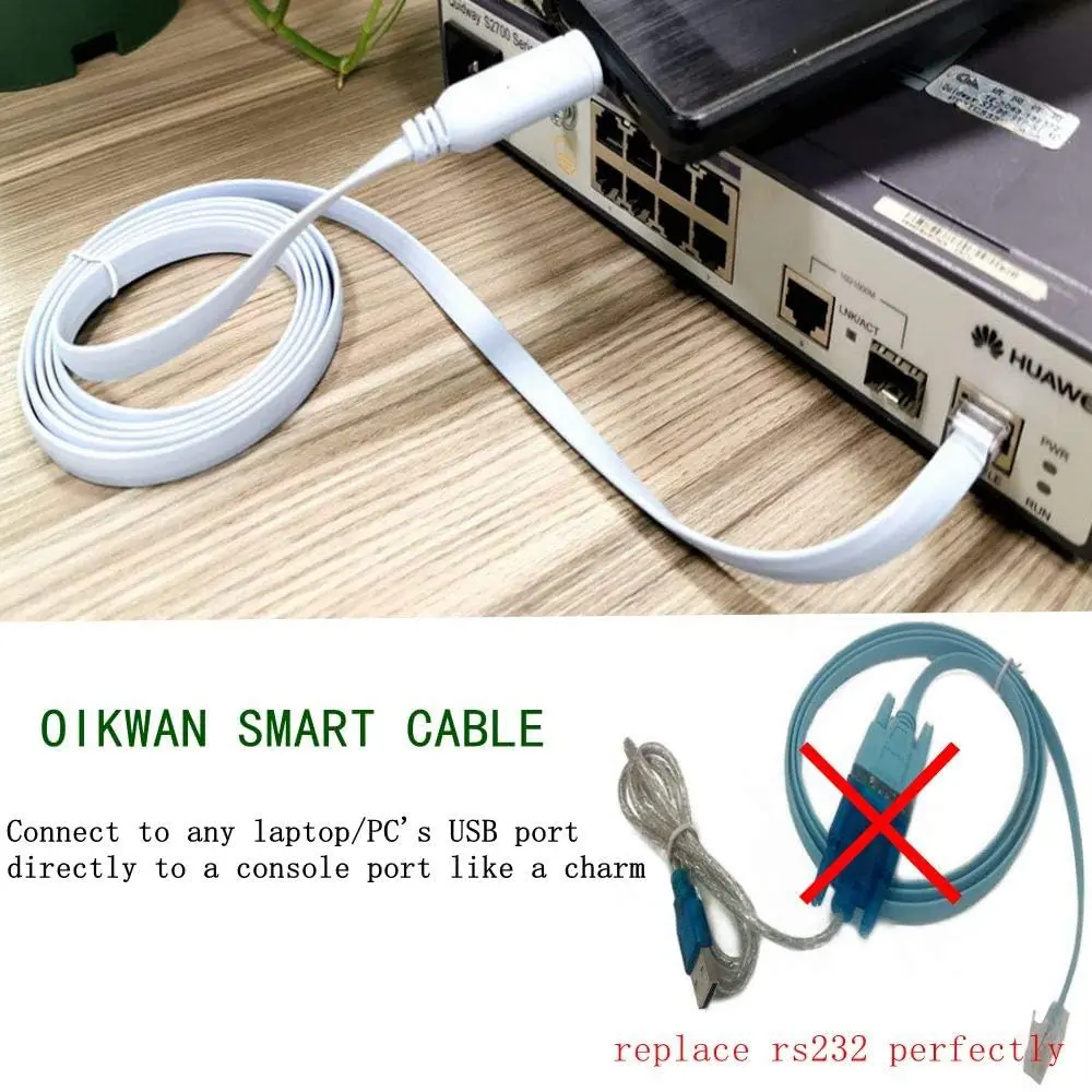 OIKWAN USB to RJ45 Console Cable 3m (10ft) Blue | FTDI Chip for Cisco Routers & Switches - view 2