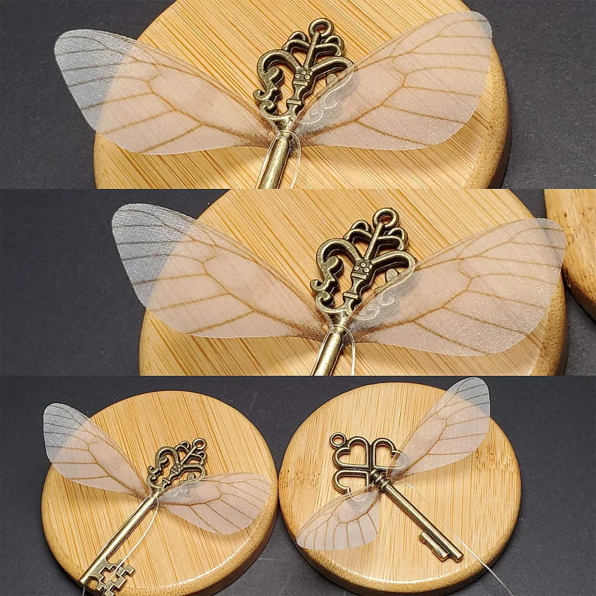 SANNIX Vintage Skeleton Keys Charms with Flying Wings | Antique, 2.3-3.2 inch | Perfect for DIY Crafts & Gifts - view 4