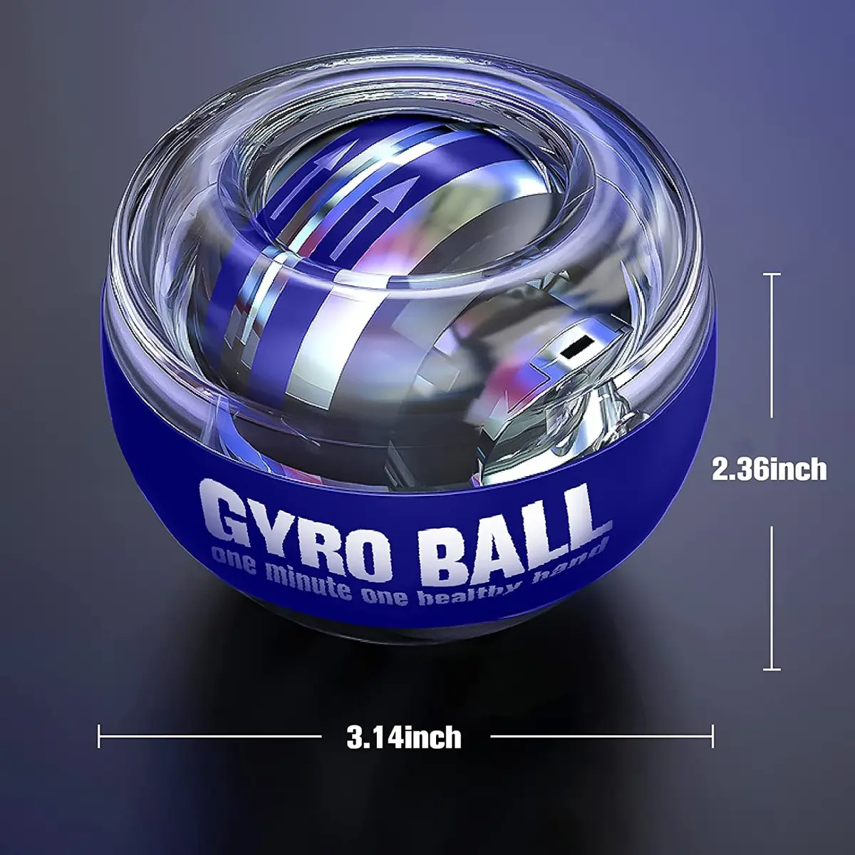 GOZATO Auto-Start Wrist Power Gyro Ball with LED Lights, Wrist Strengthener and Forearm Exerciser 358g (0.79lb) | Grips & Strengthens Arms - view 3