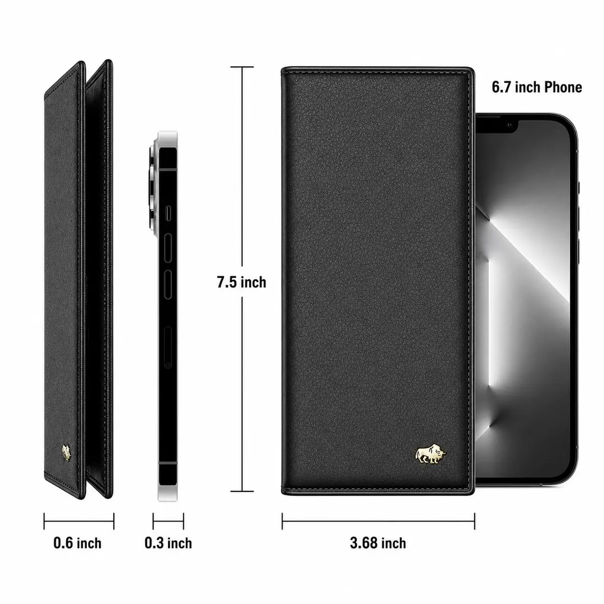 BISON DENIM Long Bifold Wallet for Men with AirTag Holder, RFID Genuine Leather, 19.05cm (7.5in) | Organized Everyday Carry - view 4