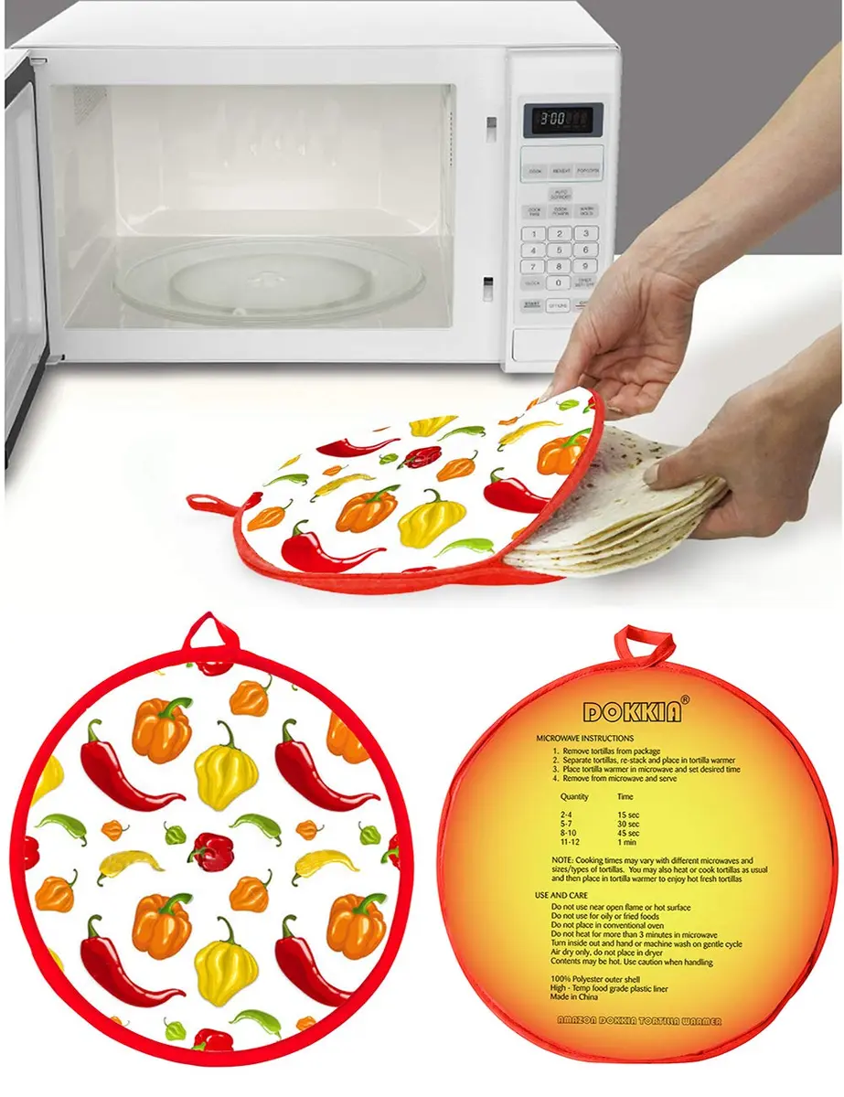 LEONAL Tortilla Warmer 12 Inch Insulated Pouch Cloth | Keeps Food Warm for Up to One Hour - view 4
