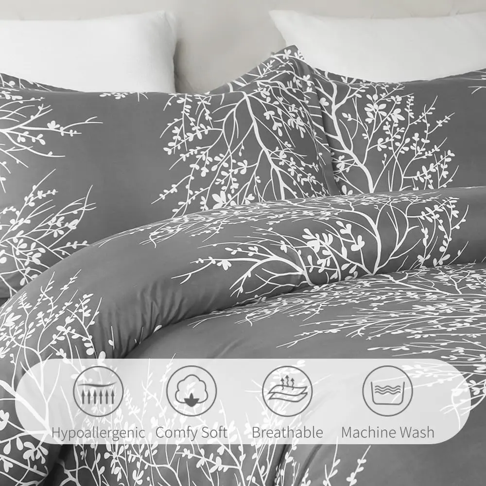Vaulia Microfiber Duvet Cover Set Twin | Soft, Breathable, Zipper Closure for Easy Use - view 2