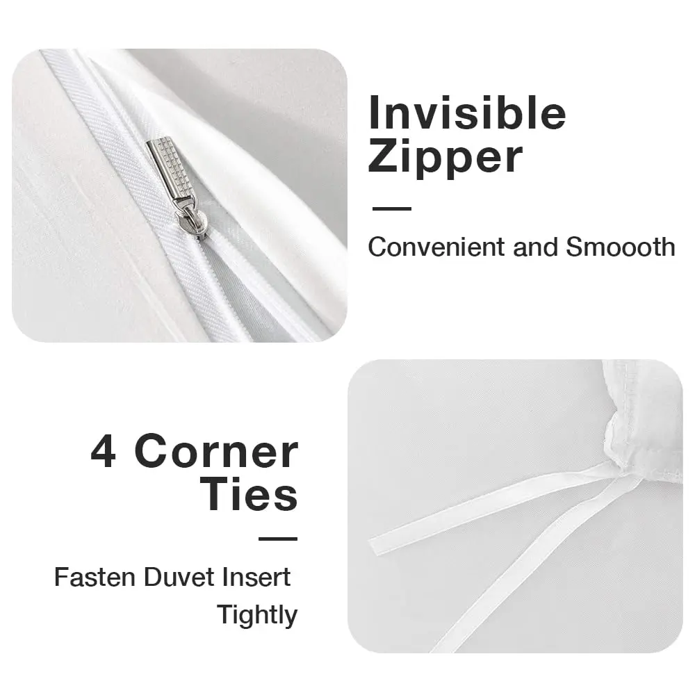 Vaulia Microfiber Duvet Cover Set Twin | Soft, Breathable, Zipper Closure for Easy Use - view 3