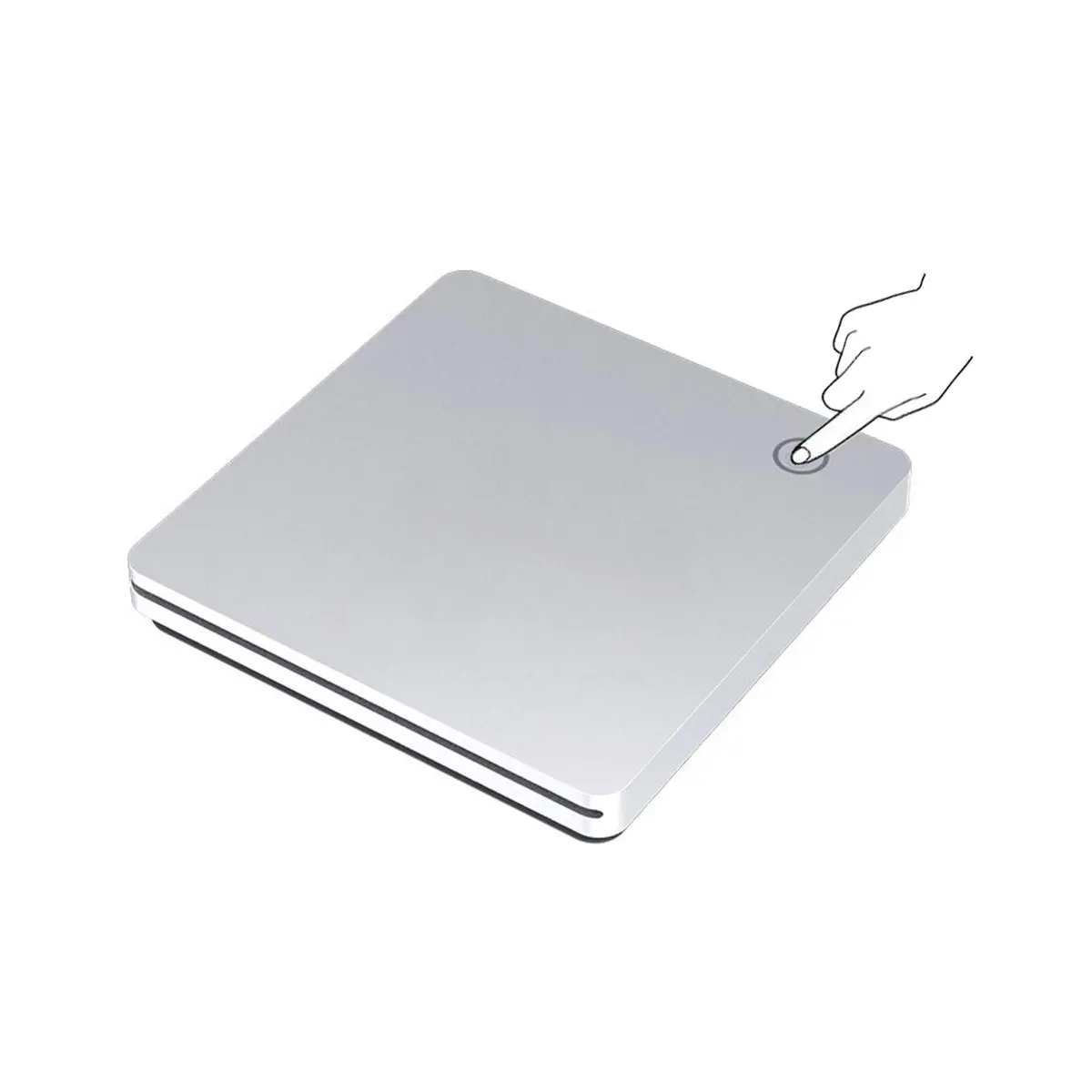 Xglysmyc External 3D Blu Ray DVD Drive Silver | USB 3.0 & Type-C Slot-in Blu-ray Player (340g) - main product image