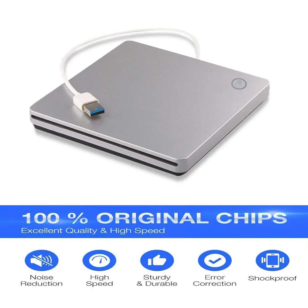 Xglysmyc External 3D Blu Ray DVD Drive Silver | USB 3.0 & Type-C Slot-in Blu-ray Player (340g) - view 4