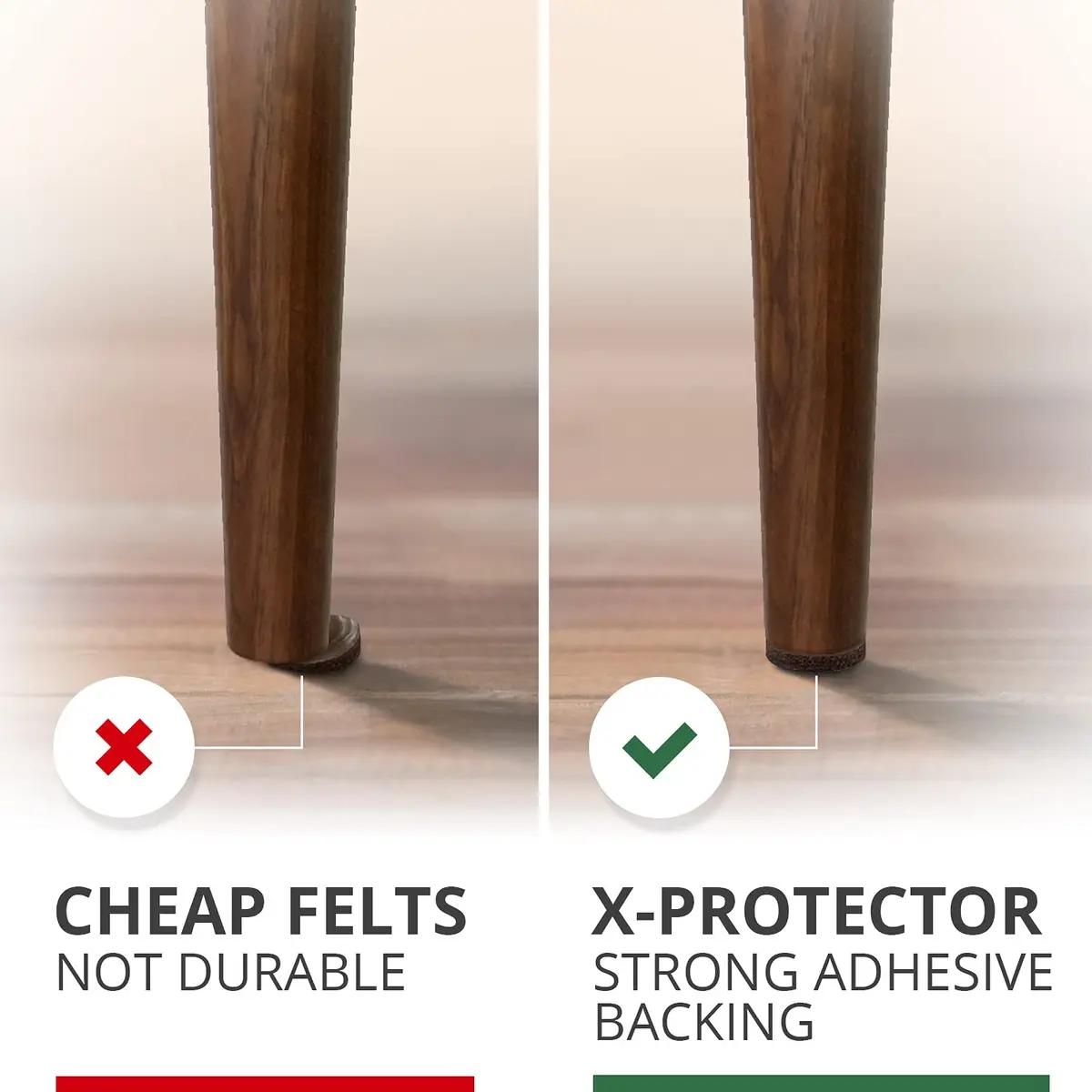 X-Protector Felt Furniture Pads - 48 PCS 1" Brown | Protects Wooden & Laminate Floors - view 4