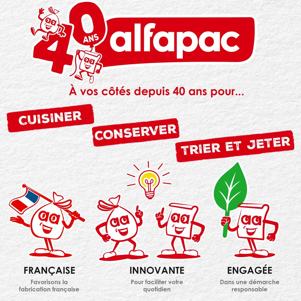 Alfapac Freezer Bags with Ties 1L (50 Count) | Renewable Plant Material, Made in France - view 6