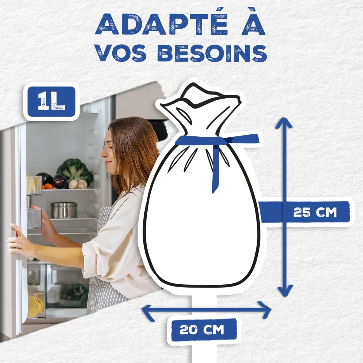 Alfapac Freezer Bags with Ties 1L (50 Count) | Renewable Plant Material, Made in France - view 4