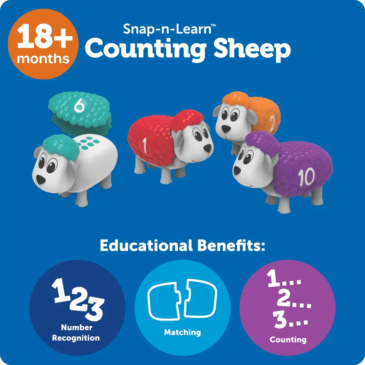 Learning Resources Snap-n-Learn Counting Sheep | Early Childhood Education Materials - view 5