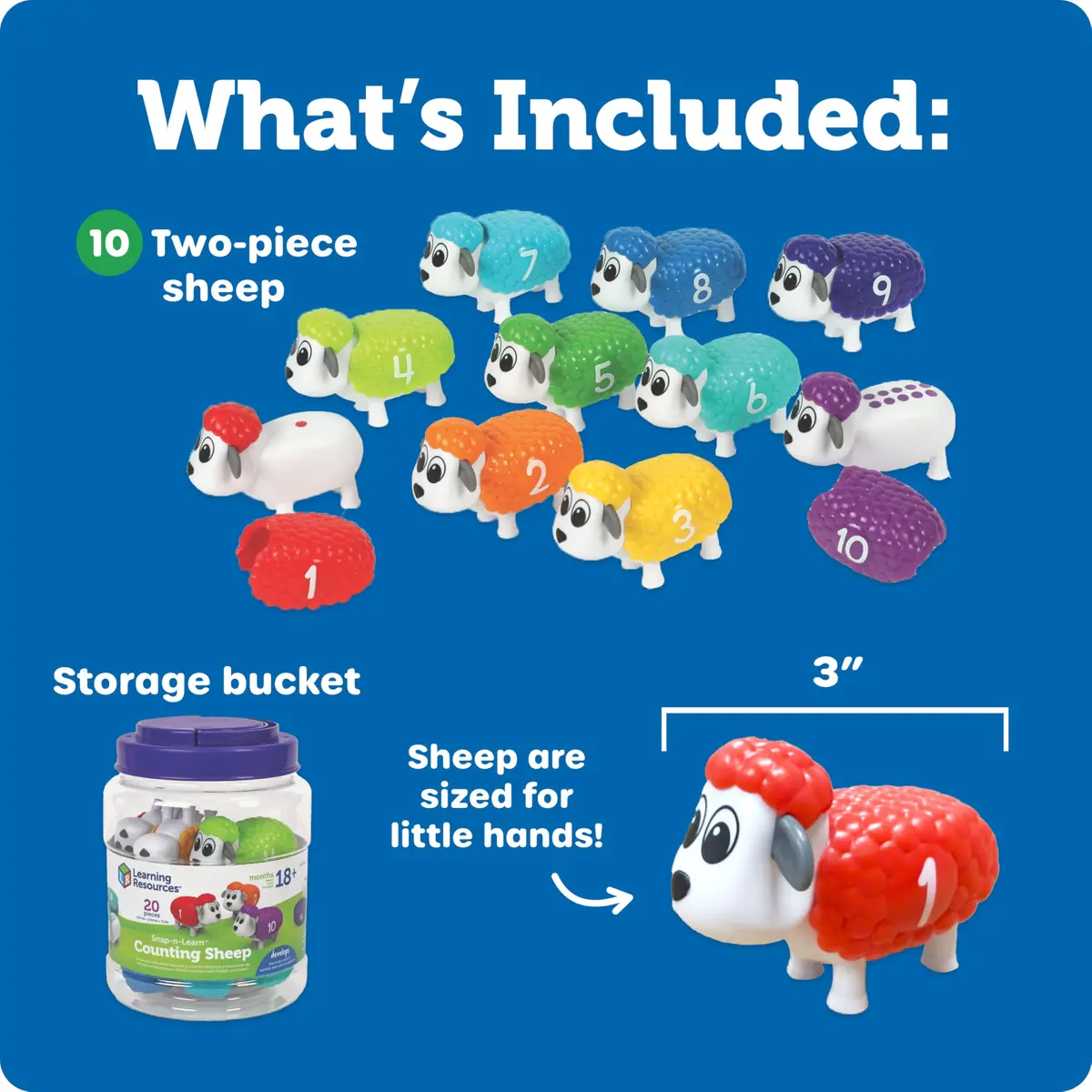 Learning Resources Snap-n-Learn Counting Sheep | Early Childhood Education Materials - view 6