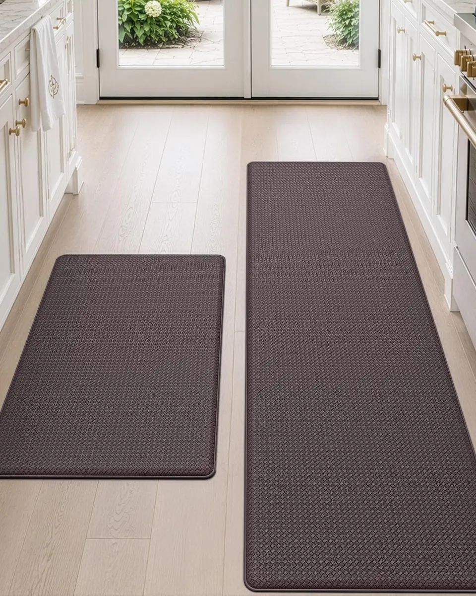 DEXI Anti Fatigue Kitchen Floor Mats Runner Set - 17x29+17x59 Brown | Cushioned Comfort for Standing - main product image