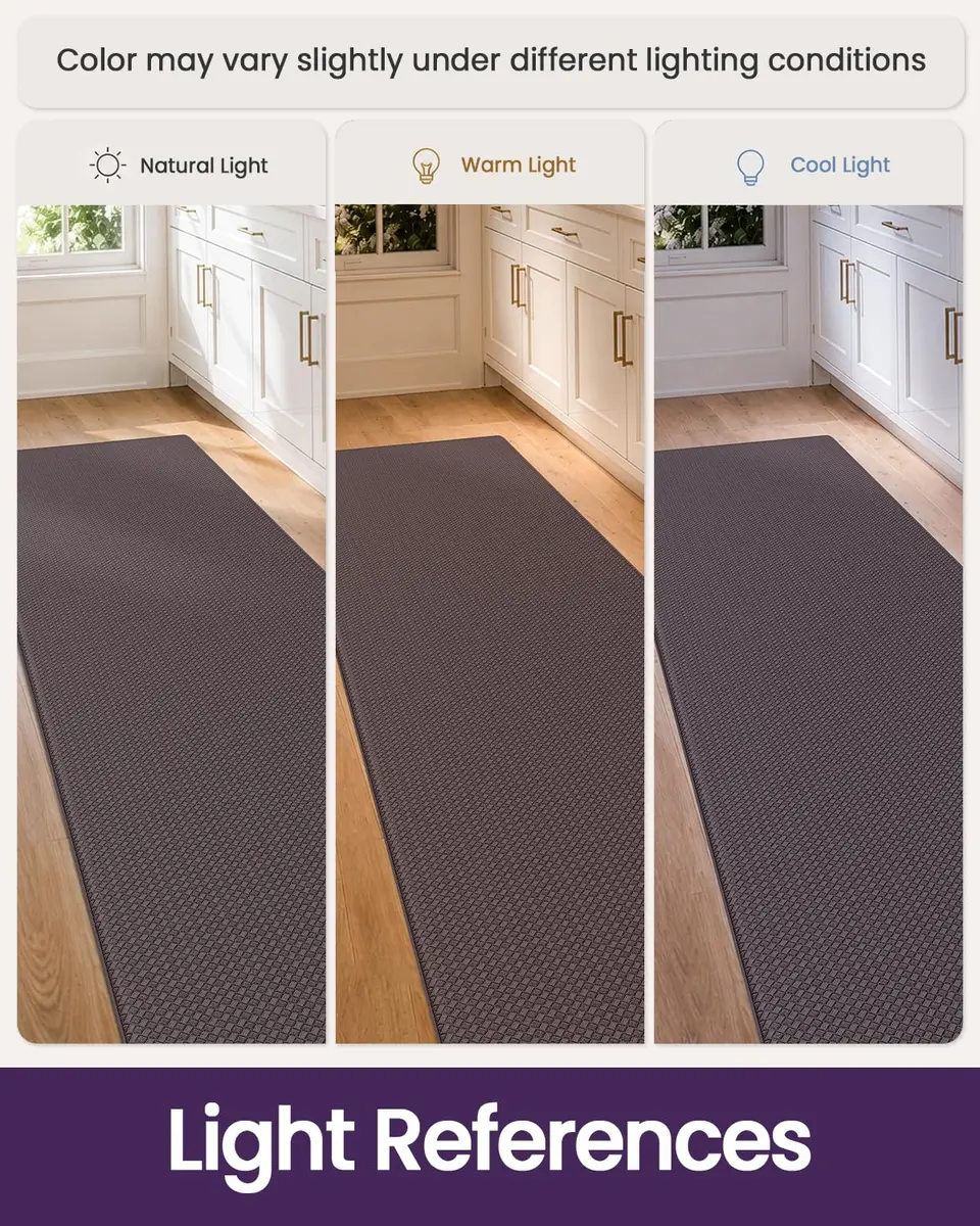 DEXI Anti Fatigue Kitchen Floor Mats Runner Set - 17x29+17x59 Brown | Cushioned Comfort for Standing - view 6