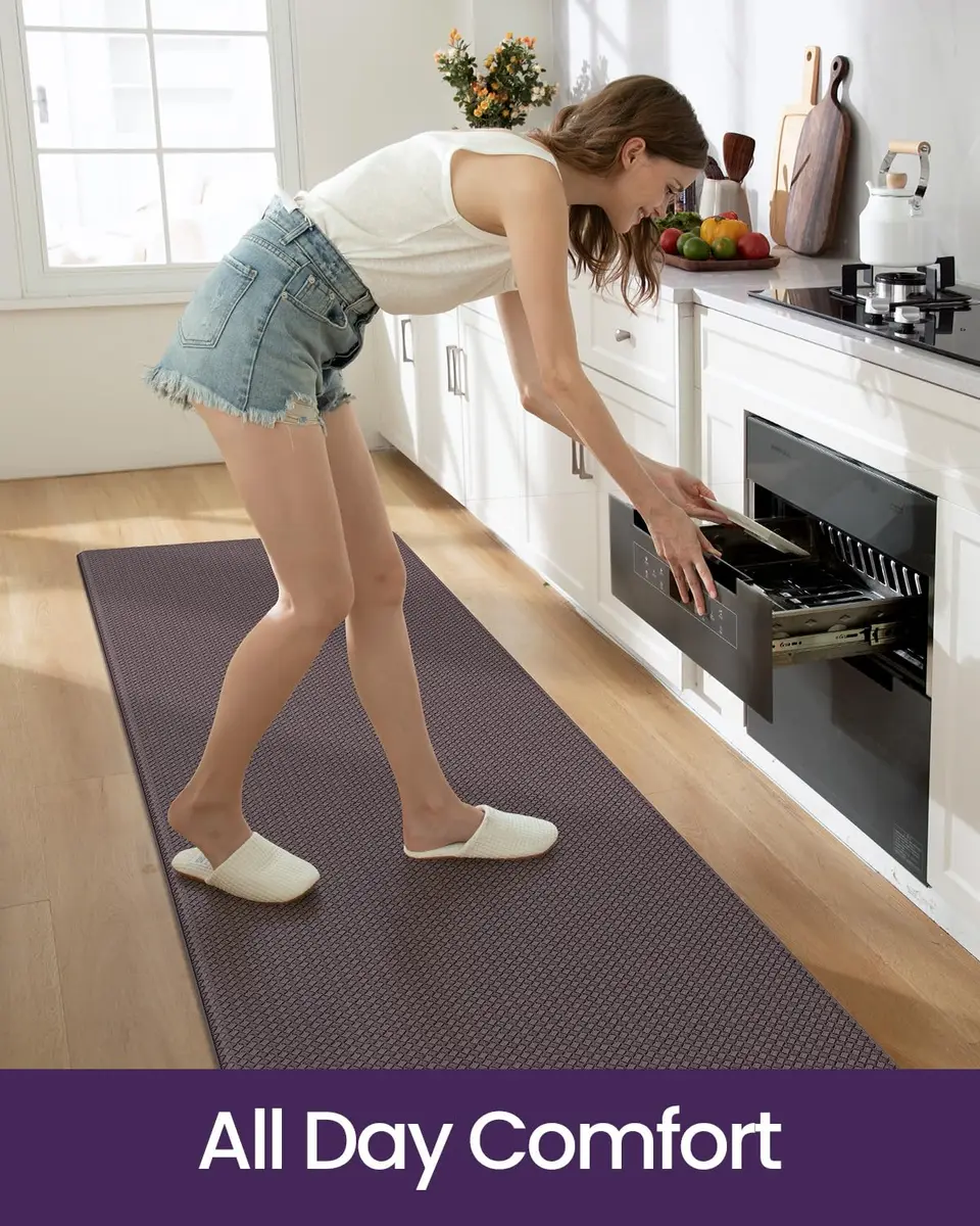 DEXI Anti Fatigue Kitchen Floor Mats Runner Set - 17x29+17x59 Brown | Cushioned Comfort for Standing - view 2