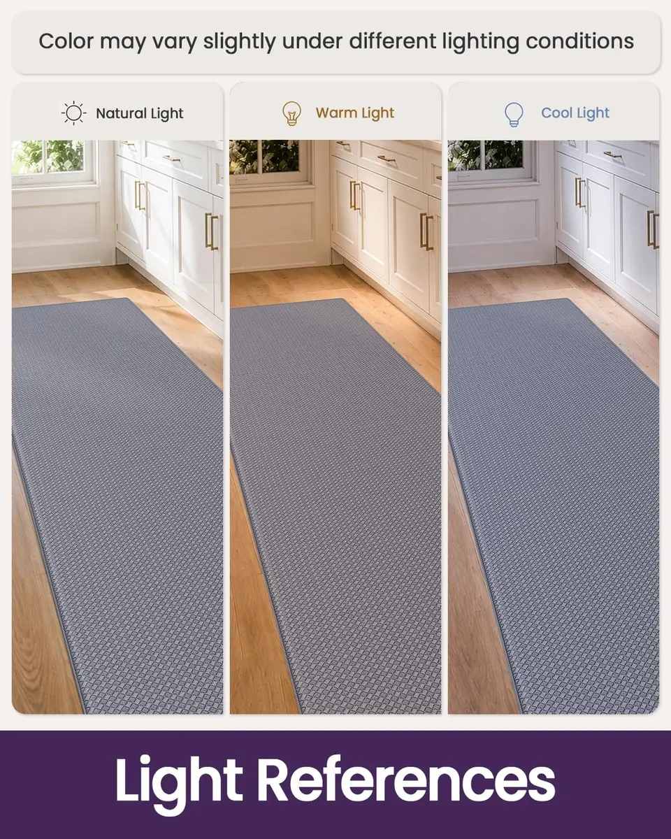 DEXI Anti Fatigue Kitchen Floor Mats Set of 2, 183 cm (72 in) & 74 cm (29 in) Grey | Cushioned Comfort for Standing - view 6
