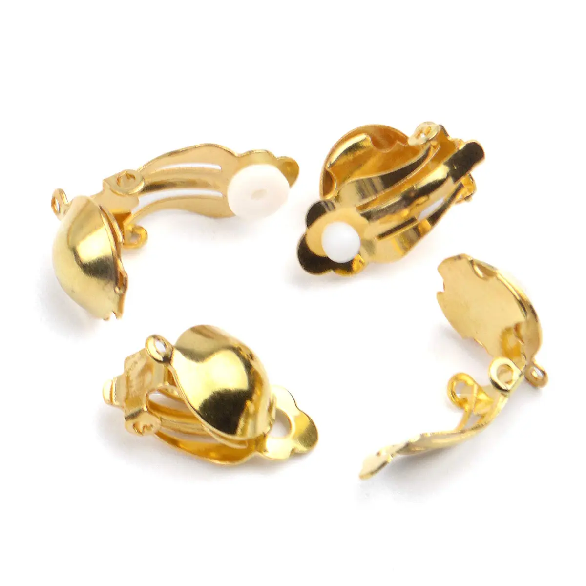 Aylifu Clip On Earring Converters for Non-Pierced Ears, Gold Finish, 10mm x 19mm (20 Pairs) - view 4