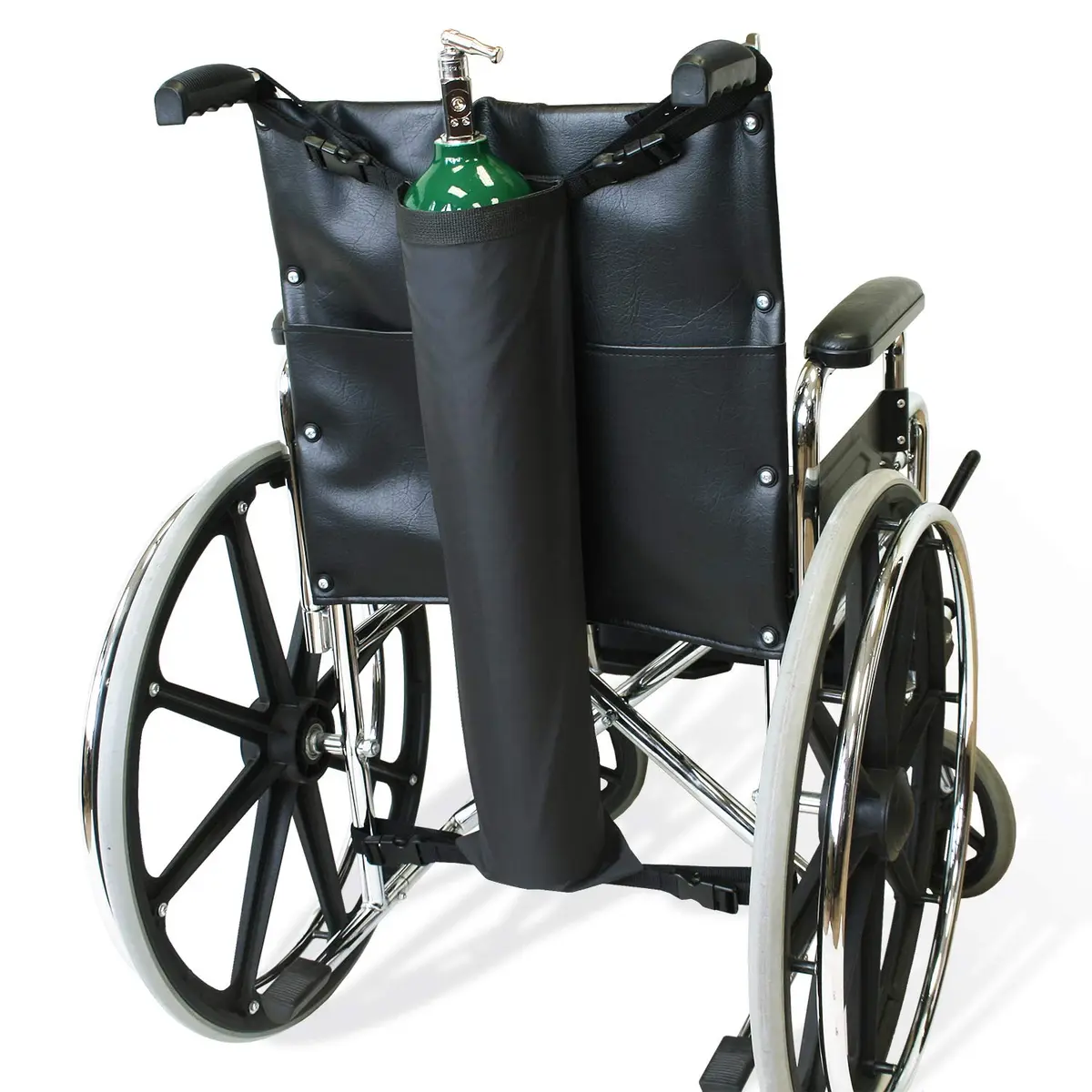 NYOrtho Bariatric Oxygen Tank Holder for Wheelchair - 22-26 Inch Seat Width | Secure D & E Cylinder Carrier Bag - main product image