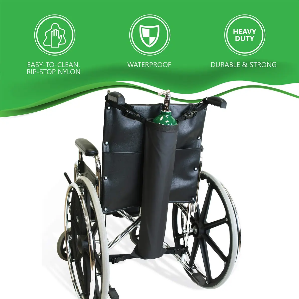 NYOrtho Bariatric Oxygen Tank Holder for Wheelchair - 22-26 Inch Seat Width | Secure D & E Cylinder Carrier Bag - view 2